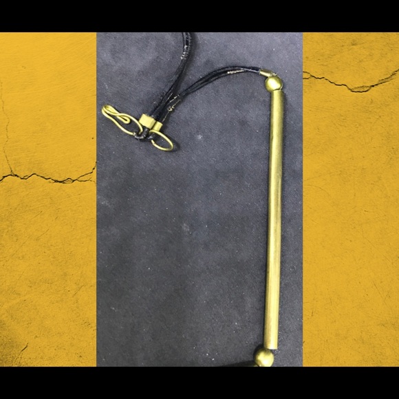 Vintage brass paddle runway bib statement necklace - Picture 8 of 14